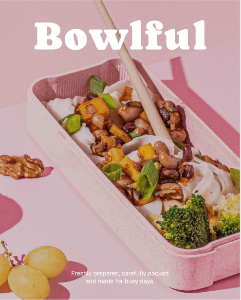 A food delivery template for a prepared lunch bowl